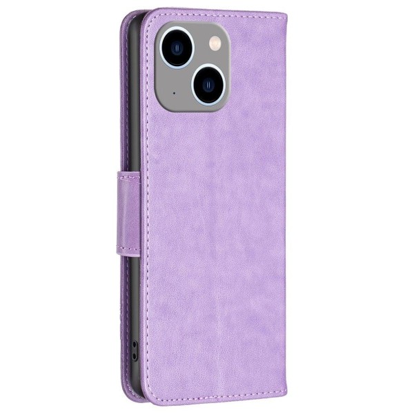 Butterfly iPhone 14 Plus Læderetui - Lilla Purple