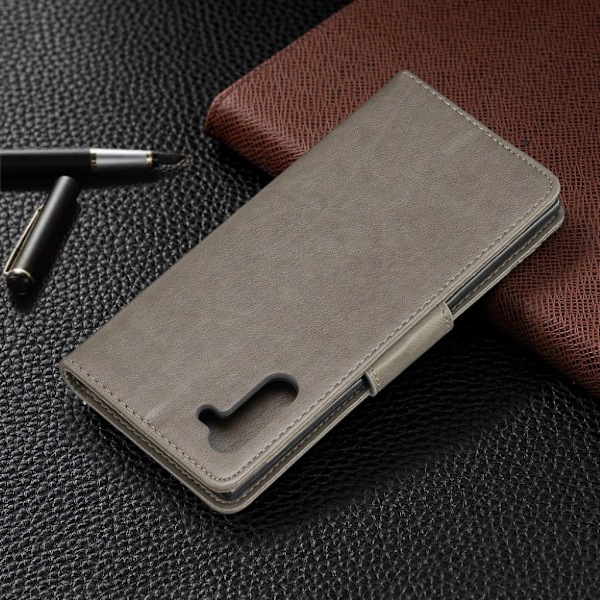 Butterfly Samsung Galaxy Note 10 etui - Grå Silver grey