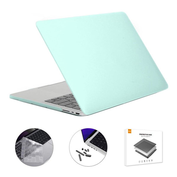 HAT PRINCE MacBook Pro 16 M1 / M1 Max (A2485, 2021) laptop- och tangentbordsskydd med dammskyddspluggar - Ljusgrön Grön
