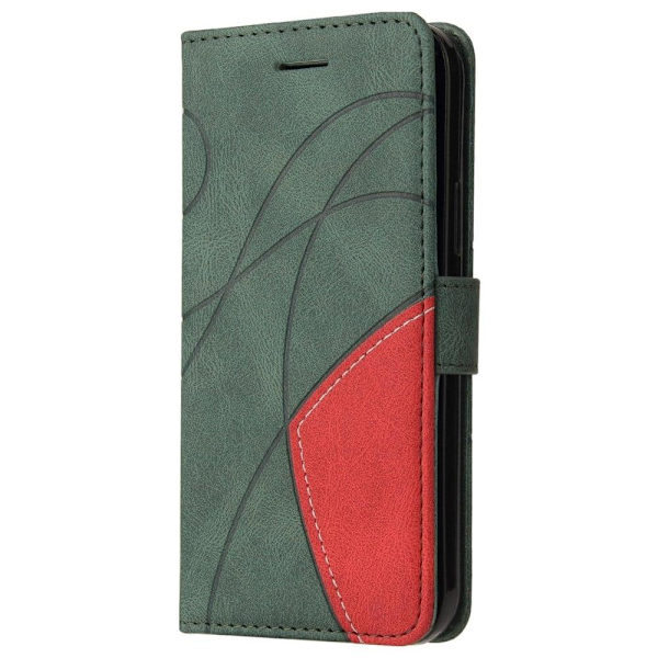 Texturerat läder Motorola Moto G62 5G fodral med handledsband - Grön Grön