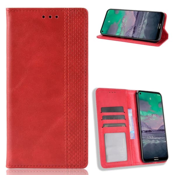 Bofink Vintage Nokia 3.4 nahkakotelo - Punainen Red