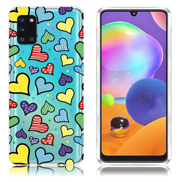 Deco Samsung Galaxy A31 deksel - Hjerter Multicolor