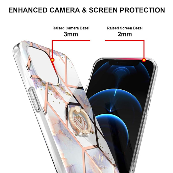 Marmormotiv iPhone 13 skal - Krona multifärg
