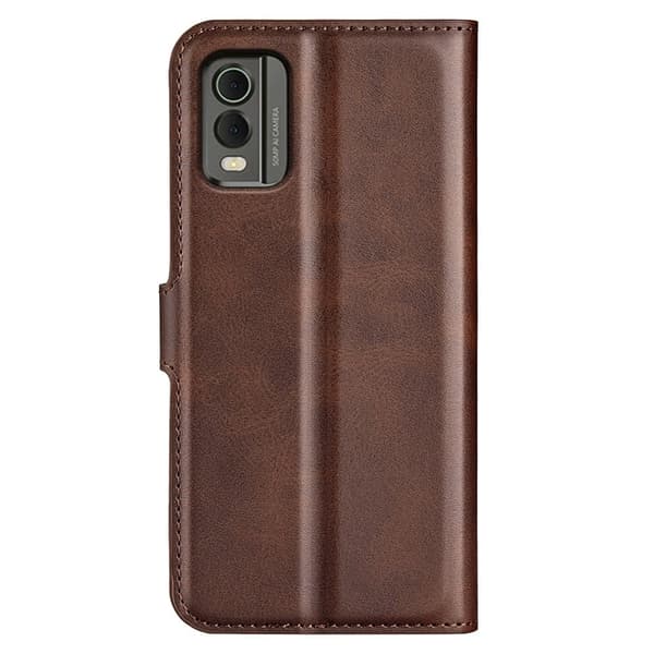 Læretui med Lommebok til Nokia C32 - Brun Brown