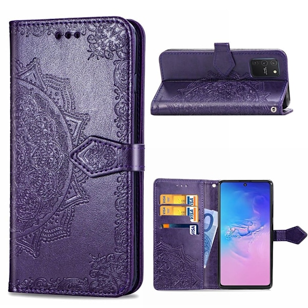 Mandala läder Samsung Galaxy S10 Lite fodral - Lila Lila
