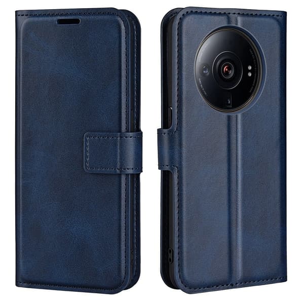 Læretui med Lommebok til Xiaomi 12s Ultra - Blå Blue