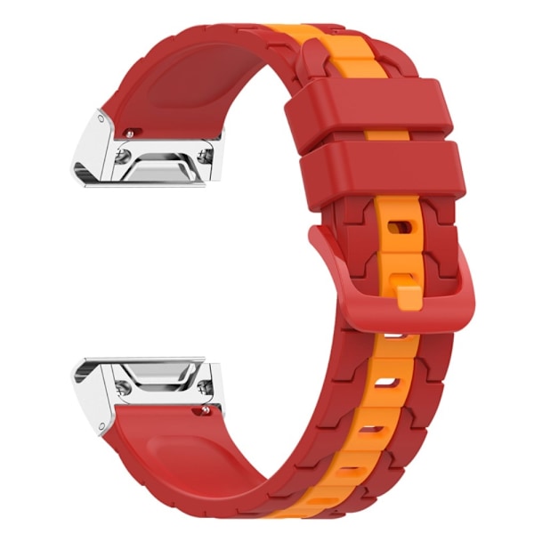 22mm silikoninen kellohihna Garmin-kelloon - Punainen / Keltainen Red