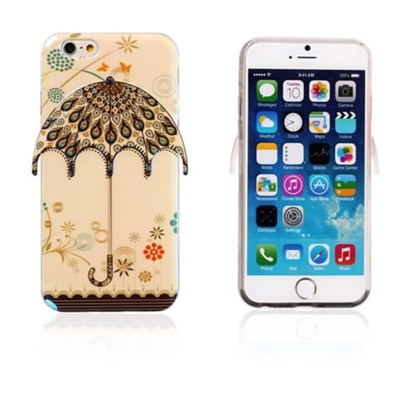 3D Umbrella (Peacock Fjer) iPhone 6 Deksel Multicolor