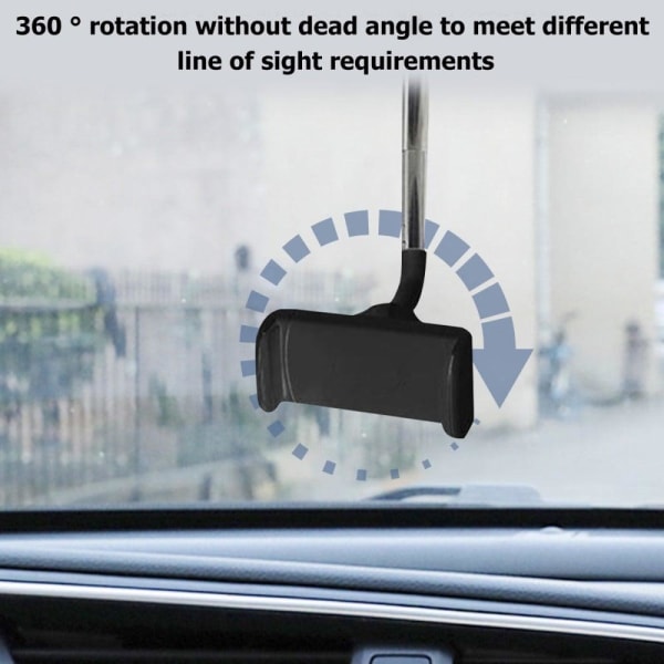 Universal rotatable rear view mount car phone holder for 4.7-6.1 Black