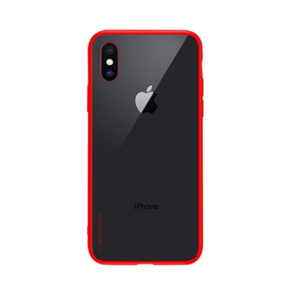 NXE iPhone XS genomskinligt hybridfodral - Röd Röd