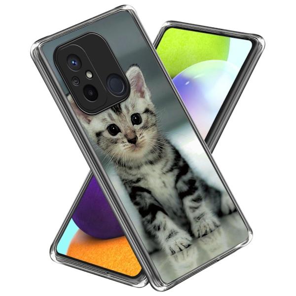 Deco Xiaomi Redmi 12C skal - Söt Katt Silvergrå