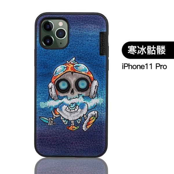 Nimmy Sött husdjur iPhone 11 Pro Broderat fodral - Blå Blå