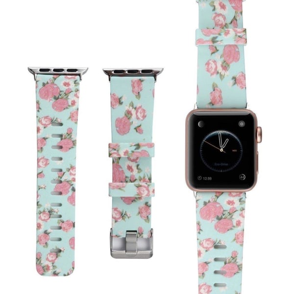 Apple Watch 38mm erstatnings urrem i silikone med blomster mønst Multicolor