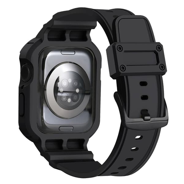 Apple Watch Series 10 42mm rem Blød, fleksibel urrem med integreret urkasse - Sort Black