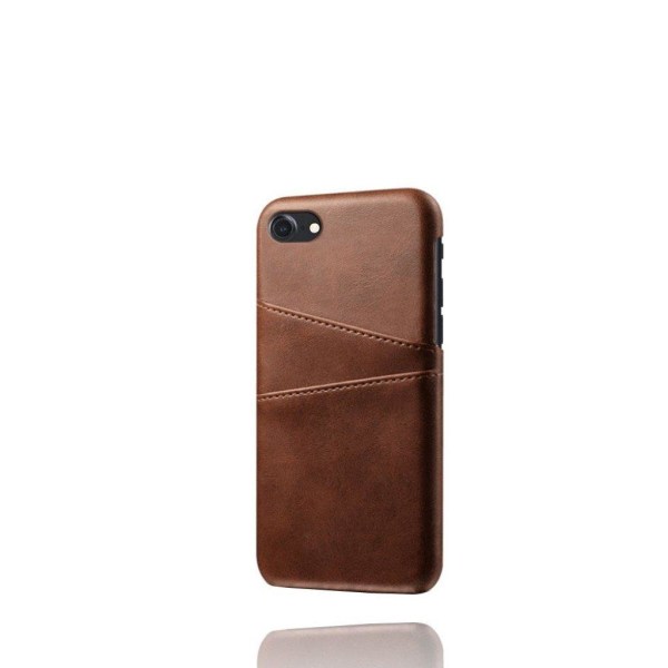 Dual Card kuoret - iPhone SE 2020 / 8 / 7 - Ruskea Brown