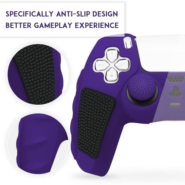PS5 Controller Silicone Case Color Matching Protective Deksel (uten Joy-Stick Caps) - Svart / Rød Black