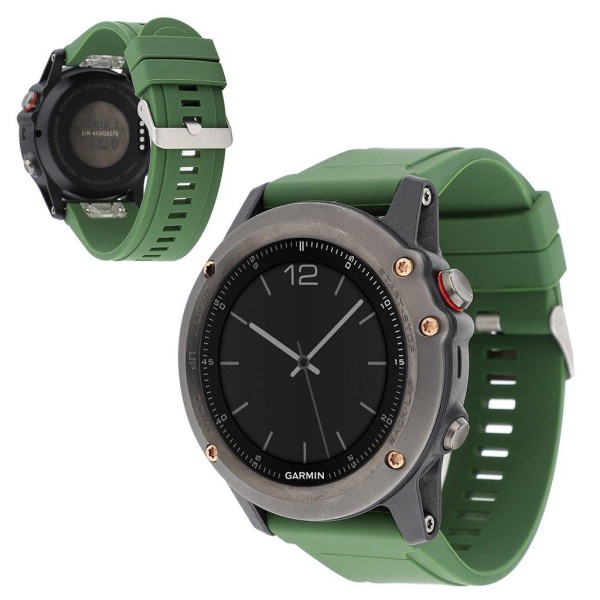 Garmin Fenix 5 / 5 Plus / Forerunner 935 22mm klockarmband i silikon - Militärgrön Grön