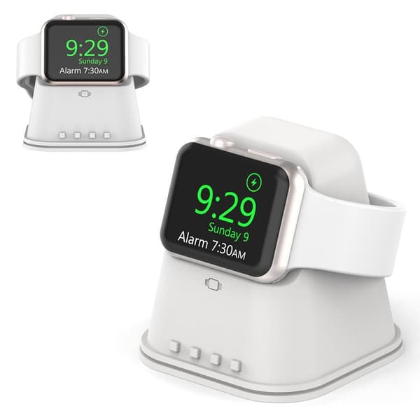 Ladestativ i silikon for Apple Watch - Hvit White