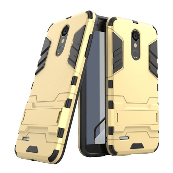 LG K8 (2018) mobilskal plast silikon utfällbart ben - Guld Guld