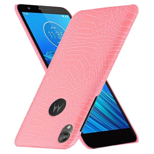 Croco Motorola Moto E6 kuoret - Pinkki Pink