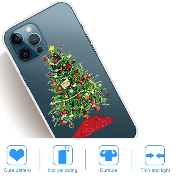 Julfodral till iPhone 14 Pro - Julgran Med Presenter Grön