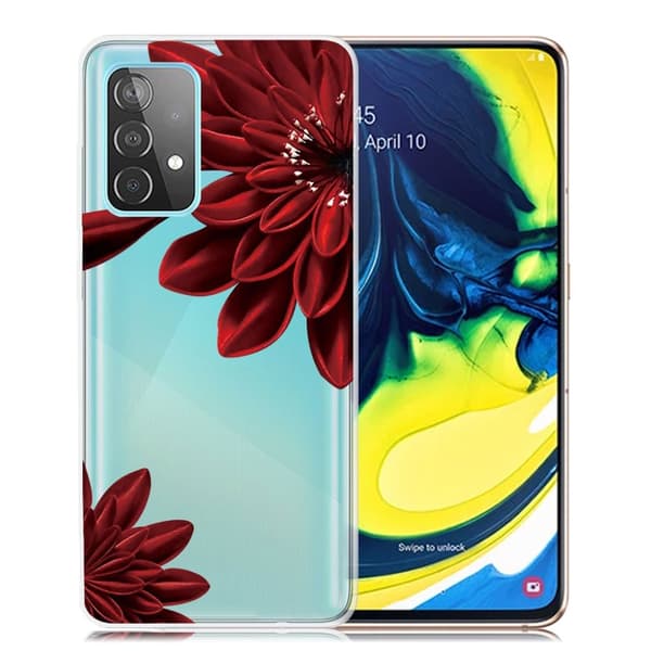 Deco Samsung Galaxy A82 5G skal - Röd Blomma Röd
