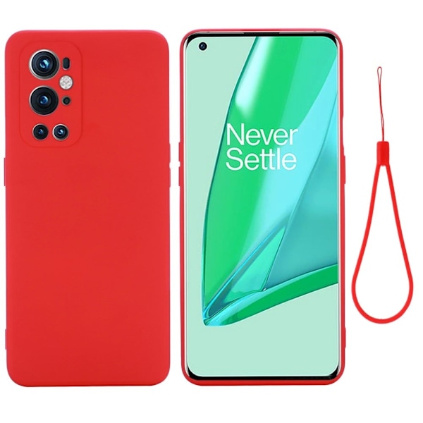 Matt flytende silikondeksel for OnePlus 9 Pro - Rød Red