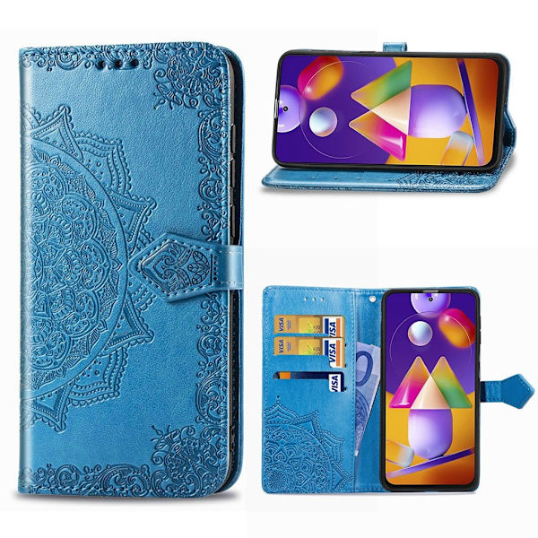 Mandala Samsung Galaxy M31s Flippetui - Blå Blue