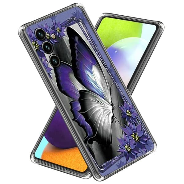 Deco Samsung Galaxy A55 cover - Lilla Sommerfugl Purple