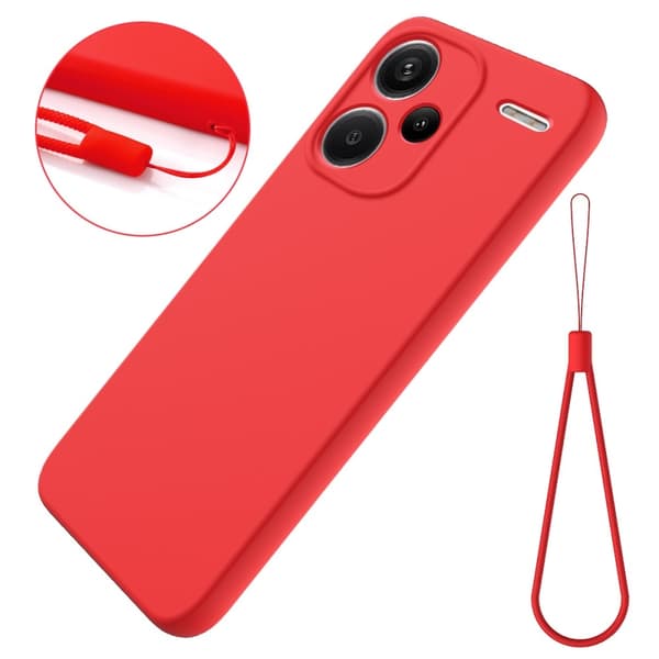 Matt flytende silikondeksel for Xiaomi Redmi Note 13 Pro Plus - Rød Red