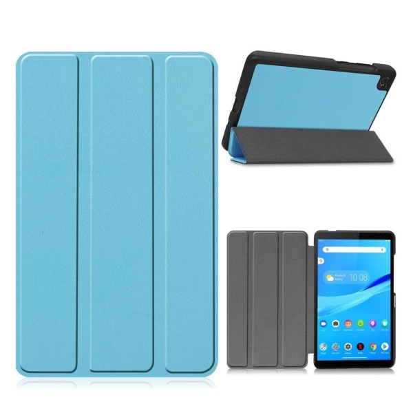 Lenovo Tab M7 litchi leather flip case - Baby Blue Blue