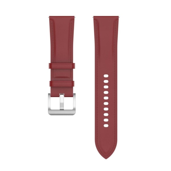 20mm Universal stitching line style cowhide watch strap - Red Red