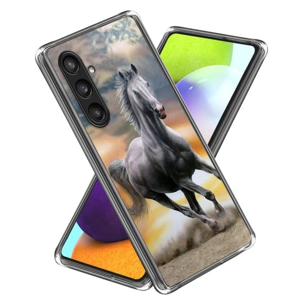 Deco Samsung Galaxy S23 FE cover - Løbende Hest Silver grey