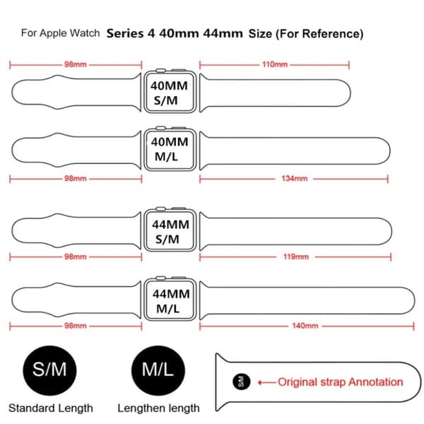 Apple Watch Series 5 40mm single color silicone watch band - Black Svart