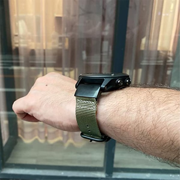 26 mm klockarmband i nylon för Garmin-klocka - Svart Svart
