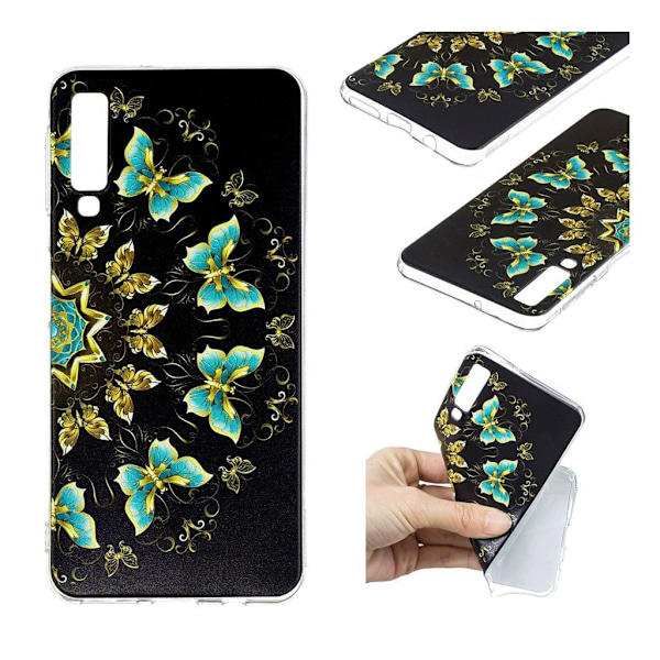 Butterfly läder Samsung Galaxy A7 (2018) fodral - Flerfärgad multifärg