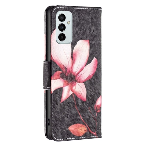 Wonderland Samsung Galaxy M23 flip kuoret - Vaaleanpunainen Kukka Black