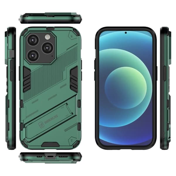 Shockproof Hybrid Suojakuori With A Modern Touch For iPhone 14 Pro Max - Vihreä Green