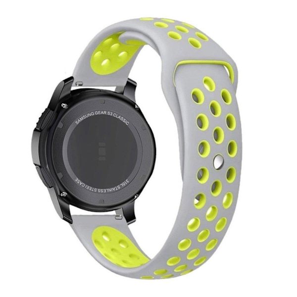 Samsung Gear S3 Frontier / S3 klockarmband silikon mjuk värmeavledande - Grön och ljusgrå multifärg