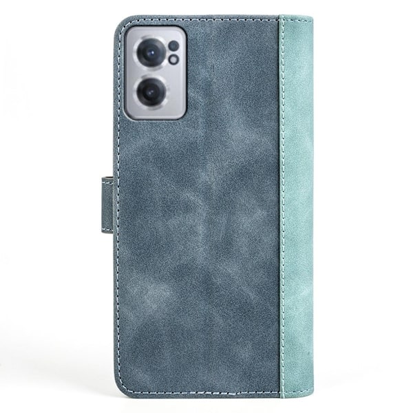 Kaksivärinen nahkainen läppäkotelo OnePlus Nord CE 2 5G - Sininen Blue