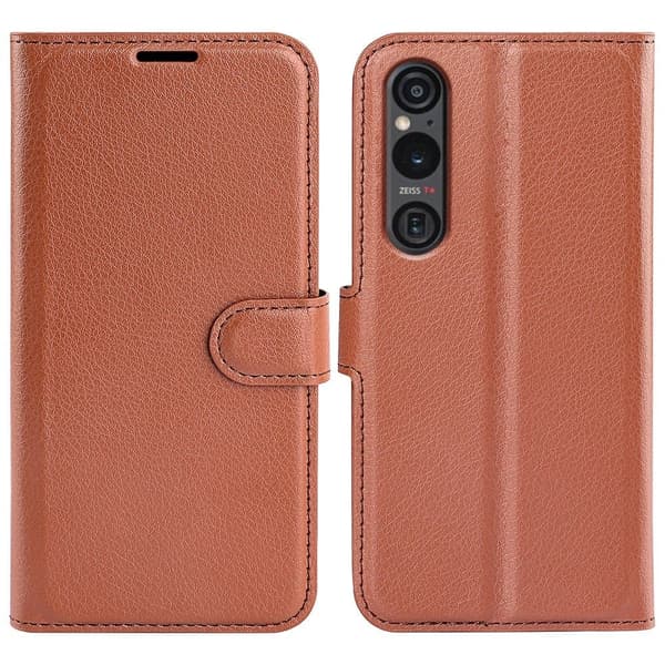 Klassisk Sony Xperia 1 VI flip etui - Brun Brown