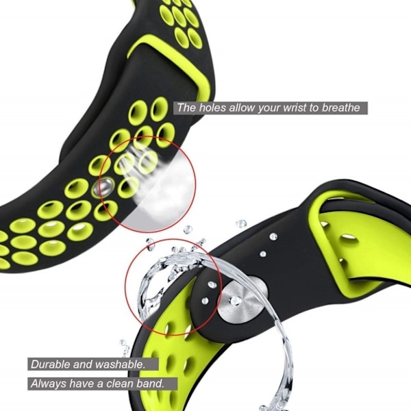 Huawei Watch GT armband i silikonstål - Svart / Gul Svart