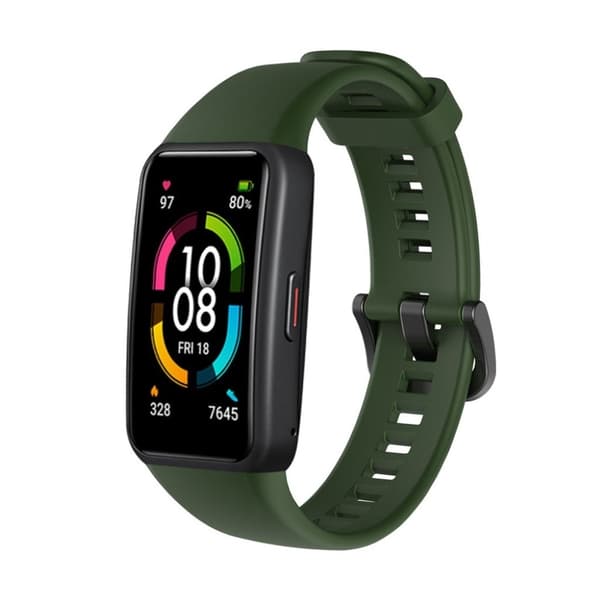 Honor Band 6 enkel silikone urrem - Mørkegrøn Green