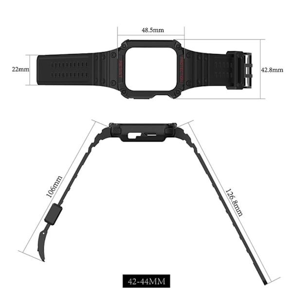Apple Watch (45 mm) fleksibel urrem i kontrastfarve - Grå / Sølv Silver grey