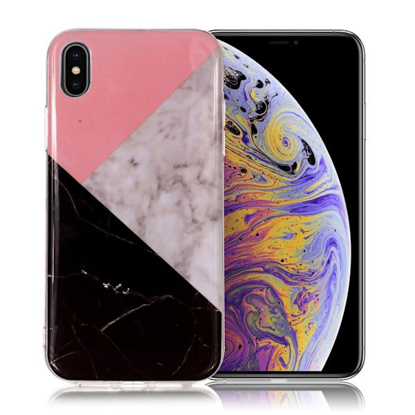 Etui med mønsterprint til iPhone Xs Max - Splicing Marble Multicolor