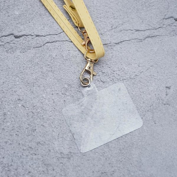 Universal crossbody-læderhalsrem med gennemsigtig pude - Gul Yellow