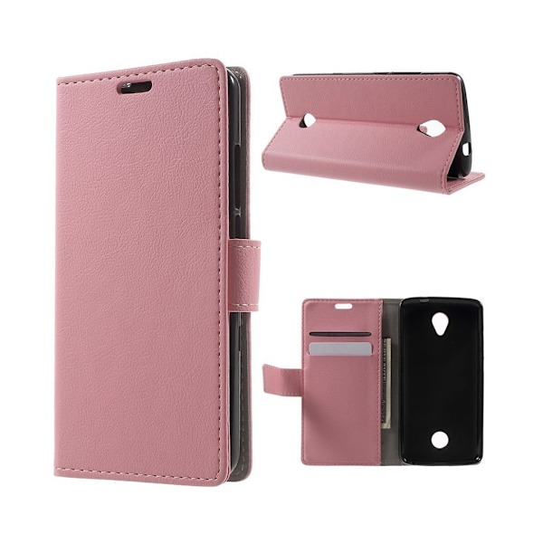 Acer Liquid Zest Taittuva Nahkakotelo Lompakko Standillä - Pinkki Pink