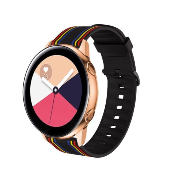 22mm Twill tone urrem til Samsung, Amazfit og Huawei ur - Sort / Farverig Black