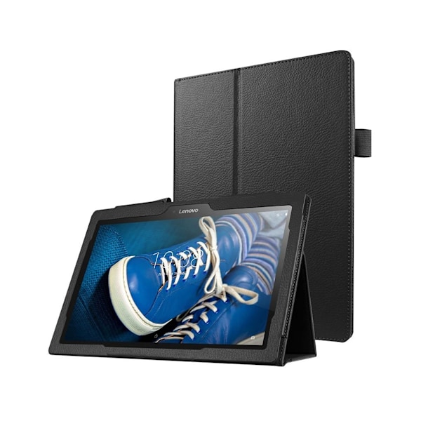 Amdrup læder-etui med litchi overflade til Lenovo Tab 2 A10-30 X30F - Sort Black