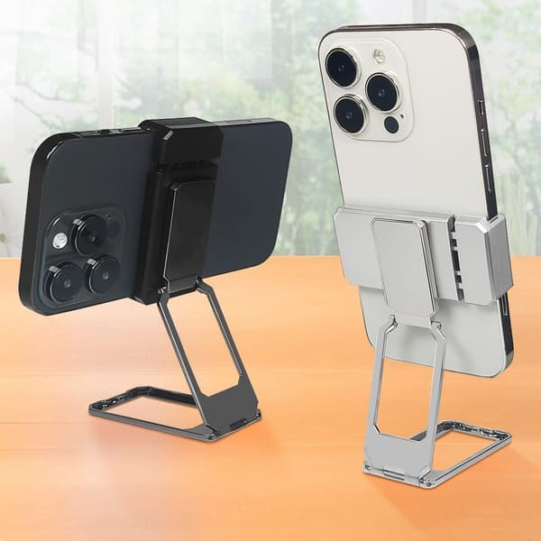 Universelt 360-graders metalbordstativ til telefoner - Sølv Silver grey